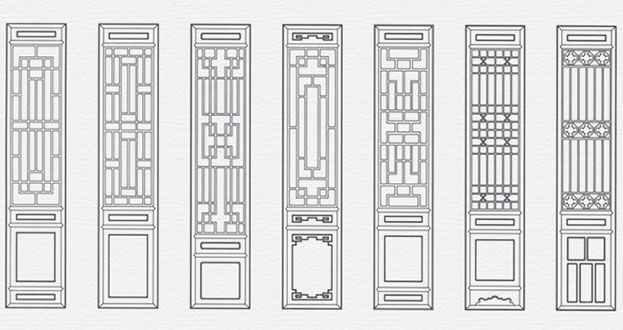 砀山常用中式仿古花窗图案隔断设计图